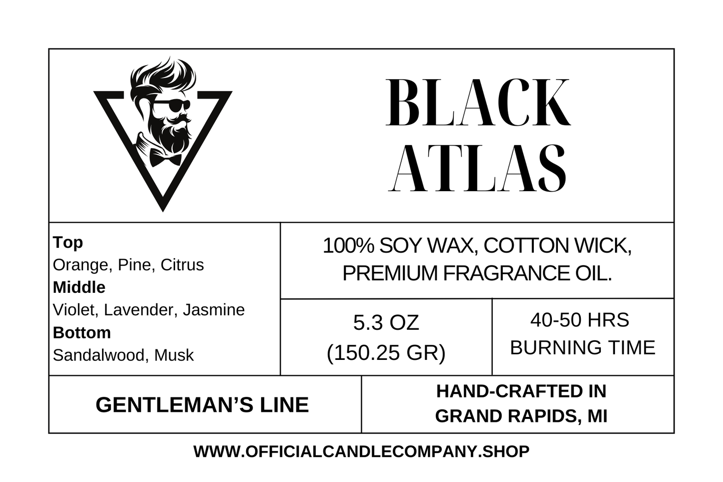Black Atlas Soy Candle