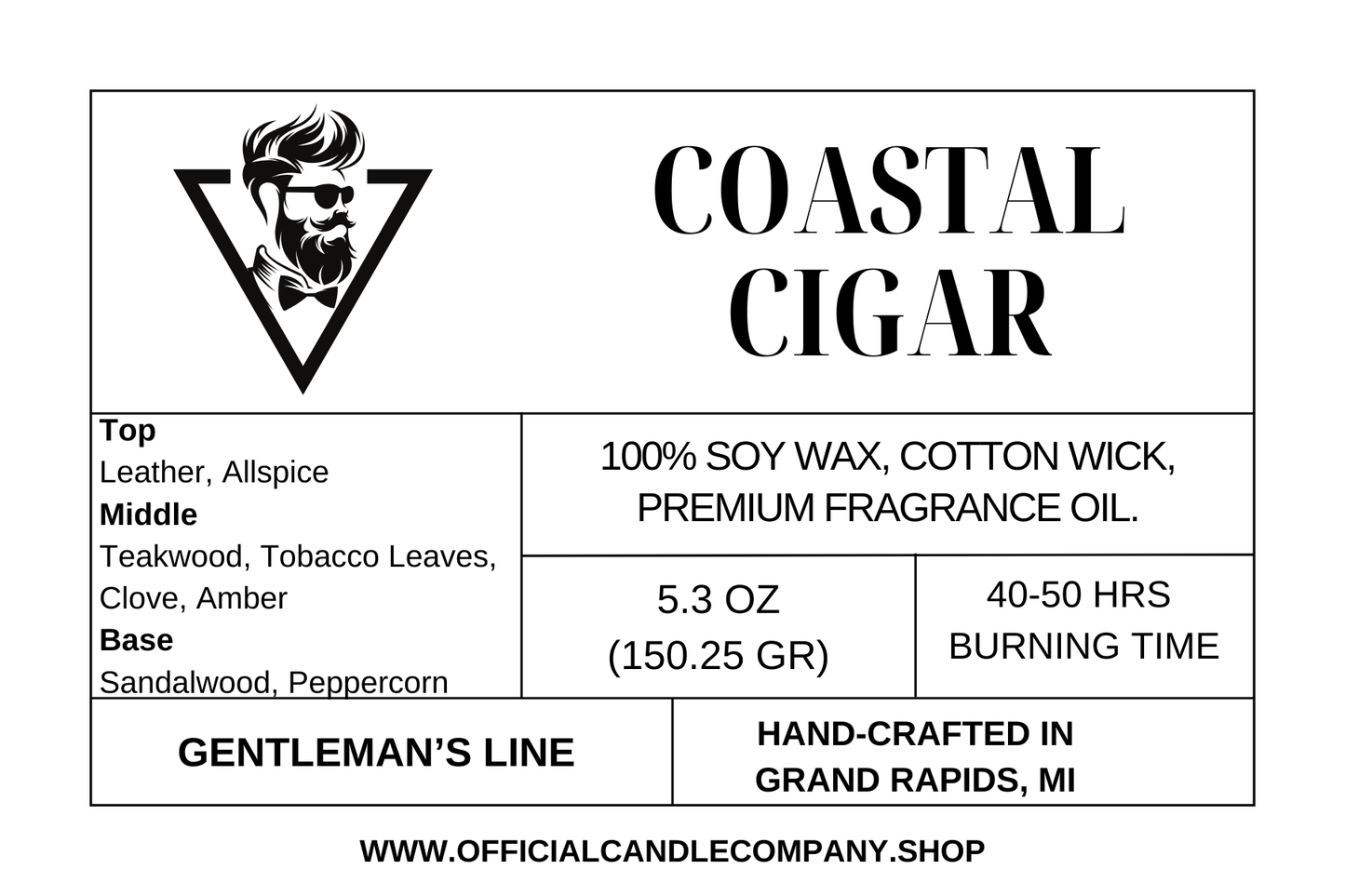 Coastal Cigar Soy Candle