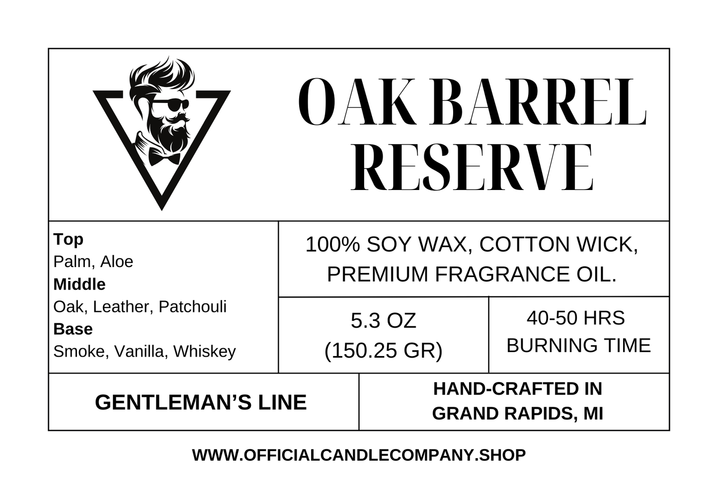 Oak Barrel Reserve Soy Candle